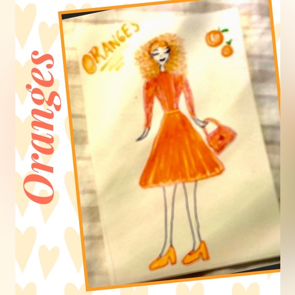 Shop sign original fashion art card for 🍊 oranges color items!! - Picture 1 of 3